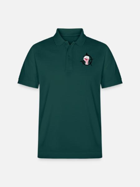 Bloody fist logo - Stanley/Stella Unisex Organic Polo Shirt PREPSTER - glazed green