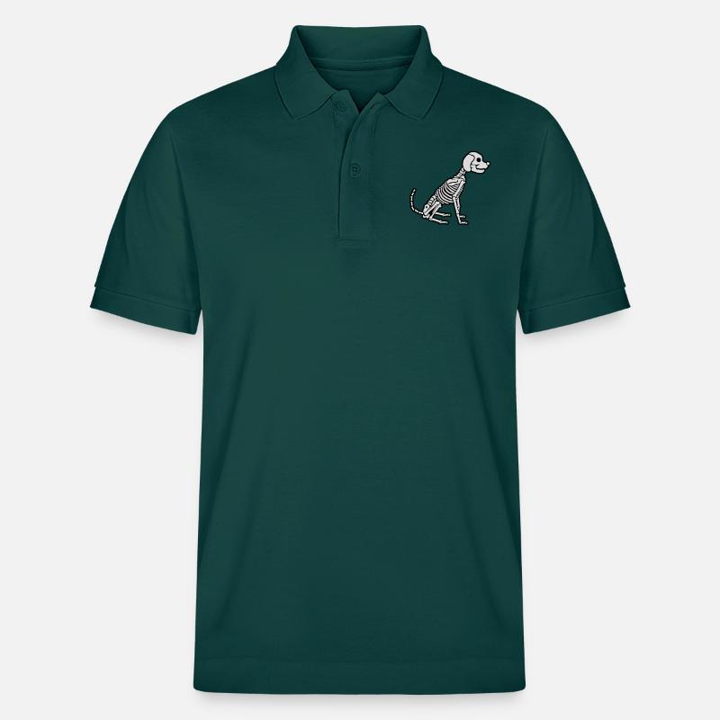 Halloween Skelett Hund Design - Stanley/Stella Unisex Bio-Poloshirt PREPSTER - Glasiertes Grün