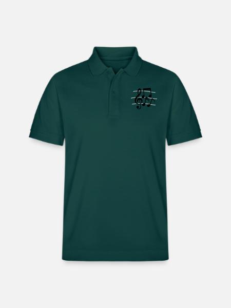Lines Music Notes clef - Stanley/Stella Unisex Organic Polo Shirt PREPSTER - glazed green