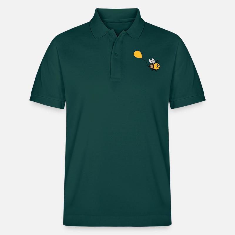 Glückliche Luftballon Biene Comic - Stanley/Stella Unisex Bio-Poloshirt PREPSTER - Glasiertes Grün