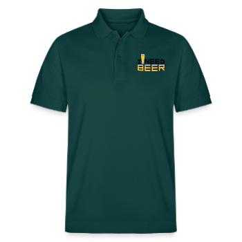 I Need Beer - Stanley/Stella Unisex Organic Polo Shirt PREPSTER - glazed green - Front - Roxy (174cm) & Andy (188cm)