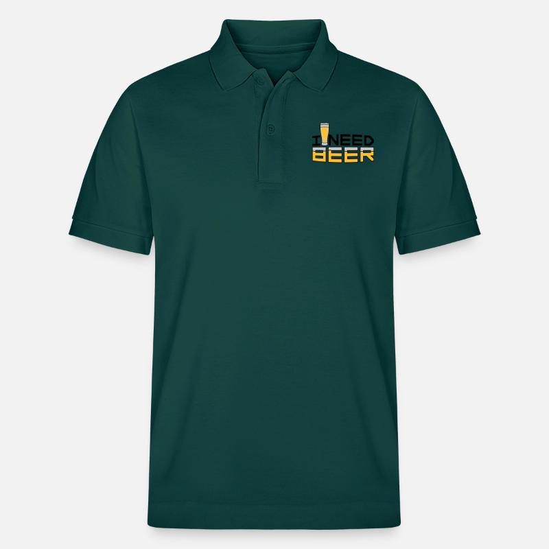 I Need Beer - Stanley/Stella Unisex Bio-Poloshirt PREPSTER - Glasiertes Grün