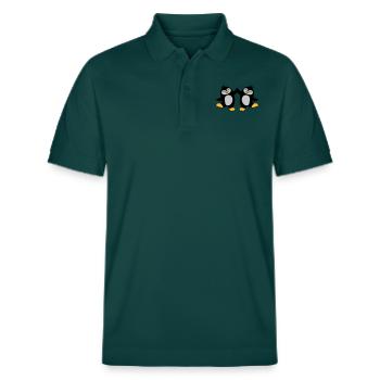 High Five Begrüßung Pinguine - Stanley/Stella Unisex Bio-Poloshirt PREPSTER - Glasiertes Grün - Vorne - Roxy (174cm) & Andy (188cm)