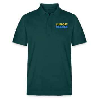 Support ukraine - Stanley/Stella Unisex Organic Polo Shirt PREPSTER - glazed green - Front - Roxy (174cm) & Andy (188cm)