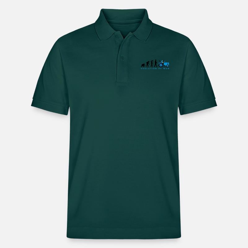 evolution_des_mannes_bauer_mit_trecker_c - Stanley/Stella Unisex Bio-Poloshirt PREPSTER - Glasiertes Grün