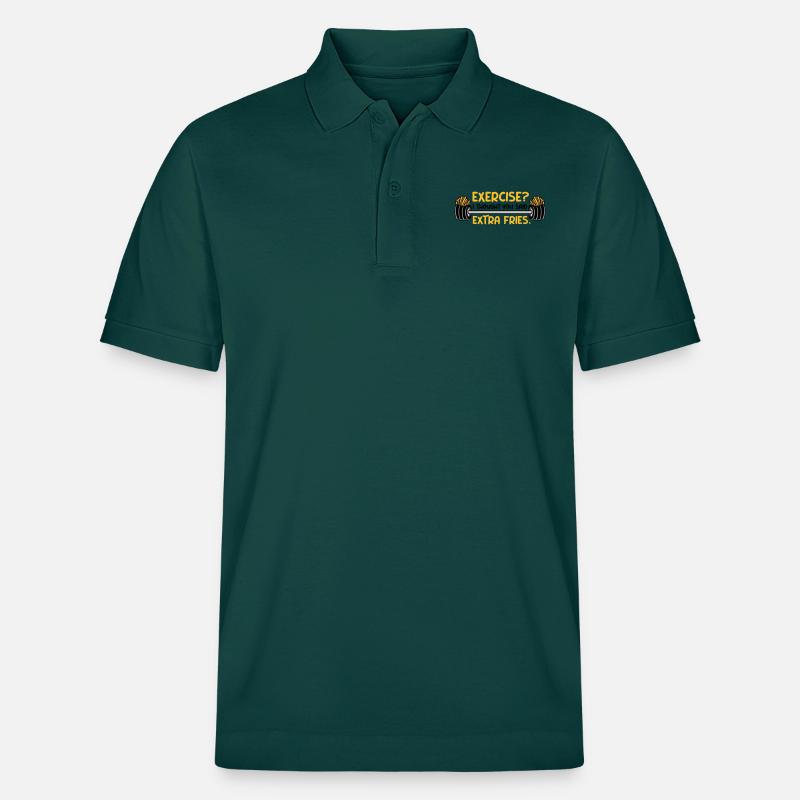 Exercise Extra Fries Zitat - Stanley/Stella Unisex Bio-Poloshirt PREPSTER - Glasiertes Grün