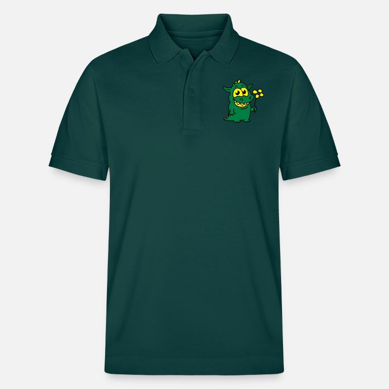 Drache mit Blume - Stanley/Stella Unisex Bio-Poloshirt PREPSTER - Glasiertes Grün