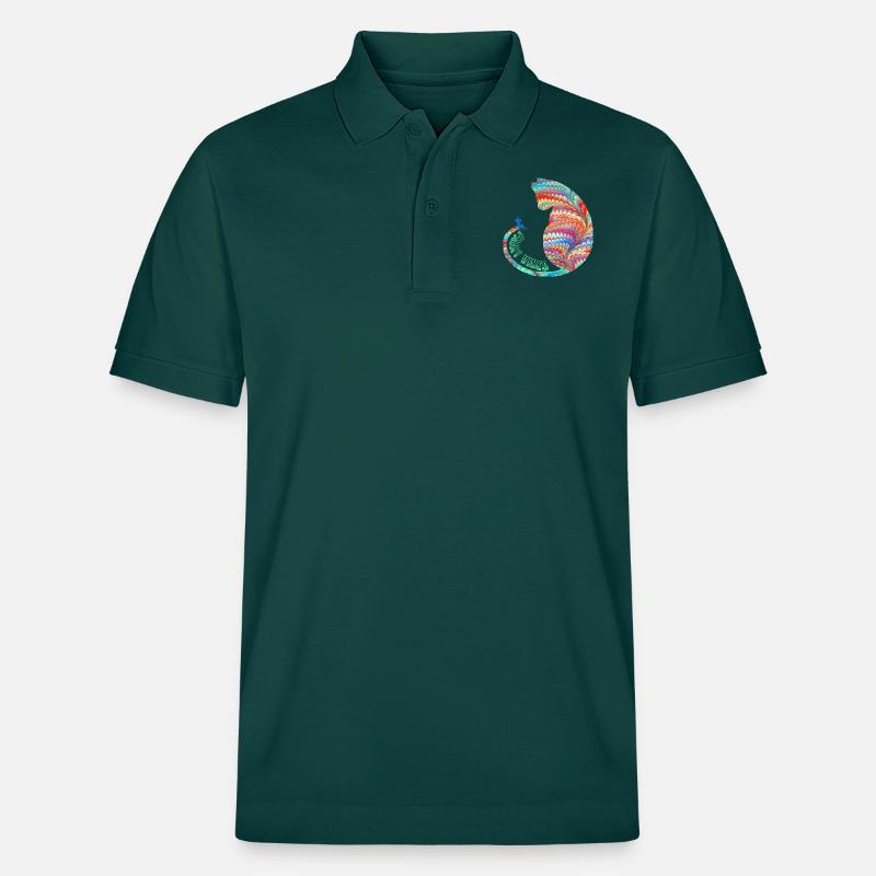katze mit fee e 72 - Stanley/Stella Unisex Bio-Poloshirt PREPSTER - Glasiertes Grün