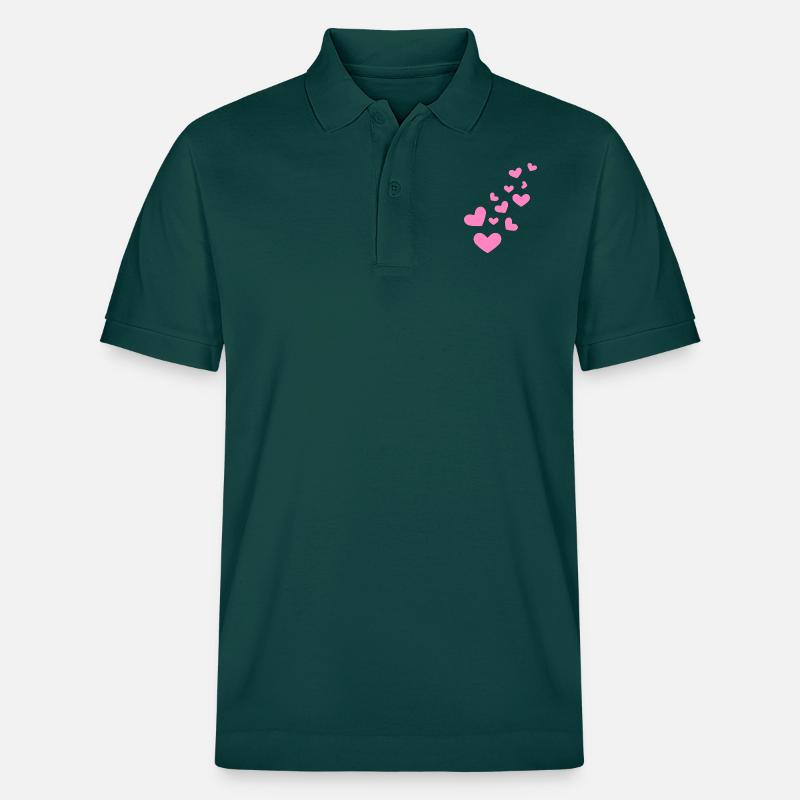 Herzchen Herz Muster Geschenk - Stanley/Stella Unisex Bio-Poloshirt PREPSTER - Glasiertes Grün