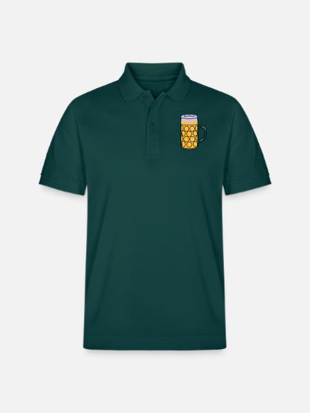 Beer mug, pint, measure - Stanley/Stella Unisex Organic Polo Shirt PREPSTER - glazed green