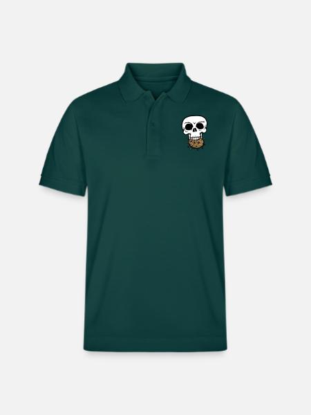 skull dead death die head bones skeleton dead - Stanley/Stella Unisex Organic Polo Shirt PREPSTER - glazed green