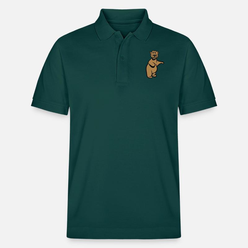 Bär witzig comic - Stanley/Stella Unisex Bio-Poloshirt PREPSTER - Glasiertes Grün