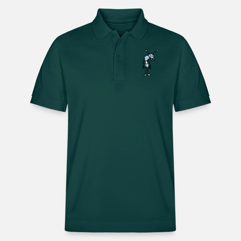 sad_bug_3c - Stanley/Stella Unisex Bio-Poloshirt PREPSTER - Glasiertes Grün