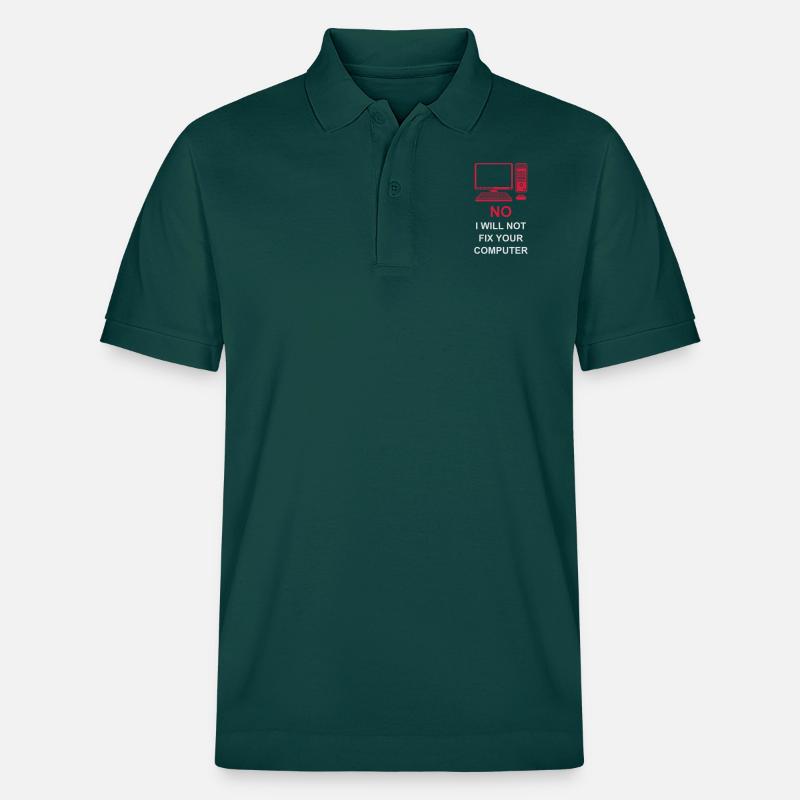 not fix your computer - Stanley/Stella Unisex Bio-Poloshirt PREPSTER - Glasiertes Grün