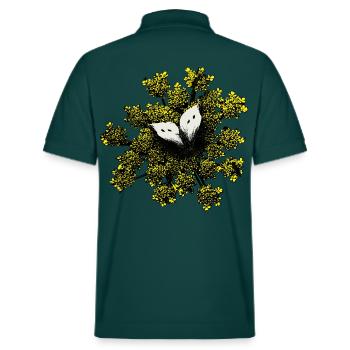 Schmetterling Blüte retro vintage Kohlweißling fly - Stanley/Stella Unisex Bio-Poloshirt PREPSTER - Glasiertes Grün - Hinten - Andy (188cm)