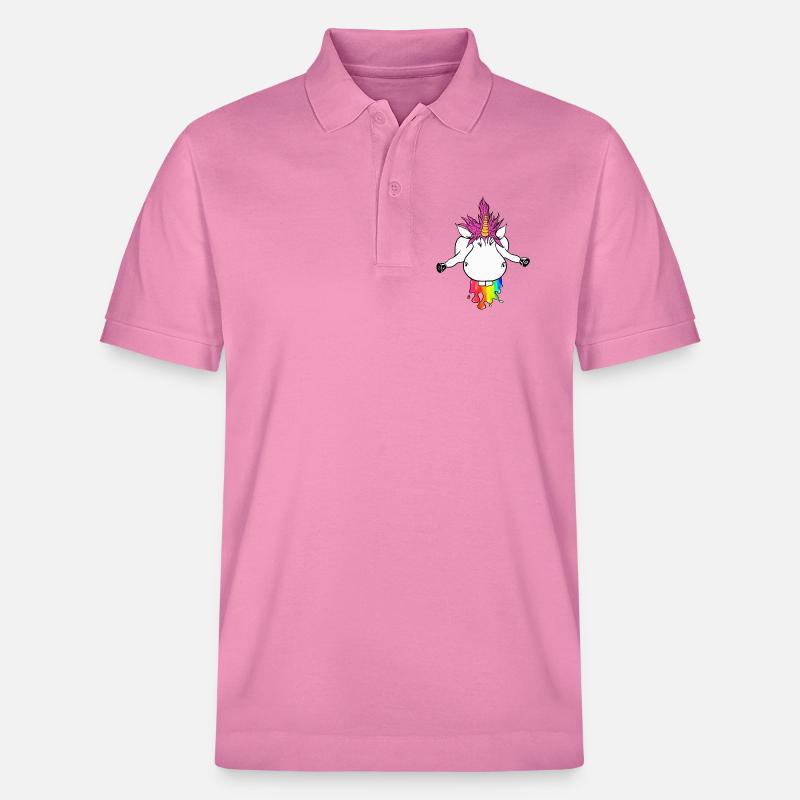 Regenbogen Einhorn Farbklecks Regenbogenkotze - Stanley/Stella Unisex Bio-Poloshirt PREPSTER - Blasenrosa