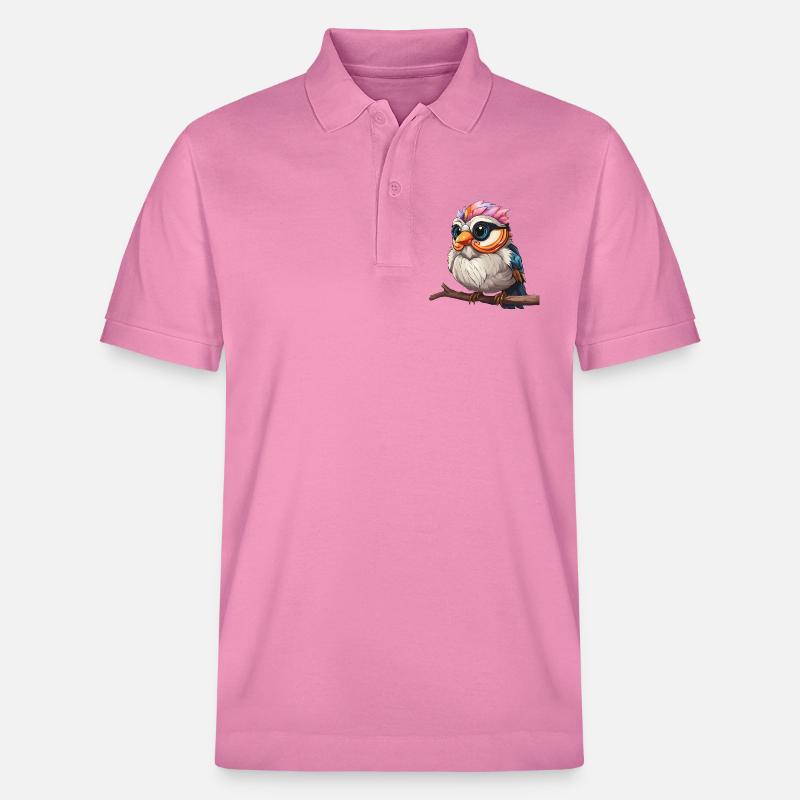Lebendiges Spektakel der bunten Eule - Stanley/Stella Unisex Bio-Poloshirt PREPSTER - Blasenrosa