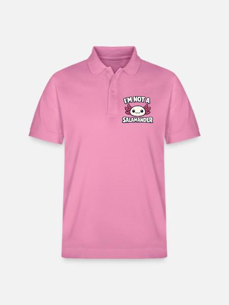 I'm not a salamander - Axolotl - Stanley/Stella Unisex Organic Polo Shirt PREPSTER - bubble pink