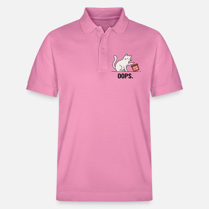 Mon plan... Oups – Chat drôle - Polo PREPSTER bio Stanley/Stella Unisexe - rose bulle