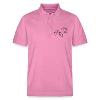 Tölter à cheval islandais en ligne - Polo PREPSTER bio Stanley/Stella Unisexe - rose bulle - Devant - Roxy (174cm) & Andy (188cm)