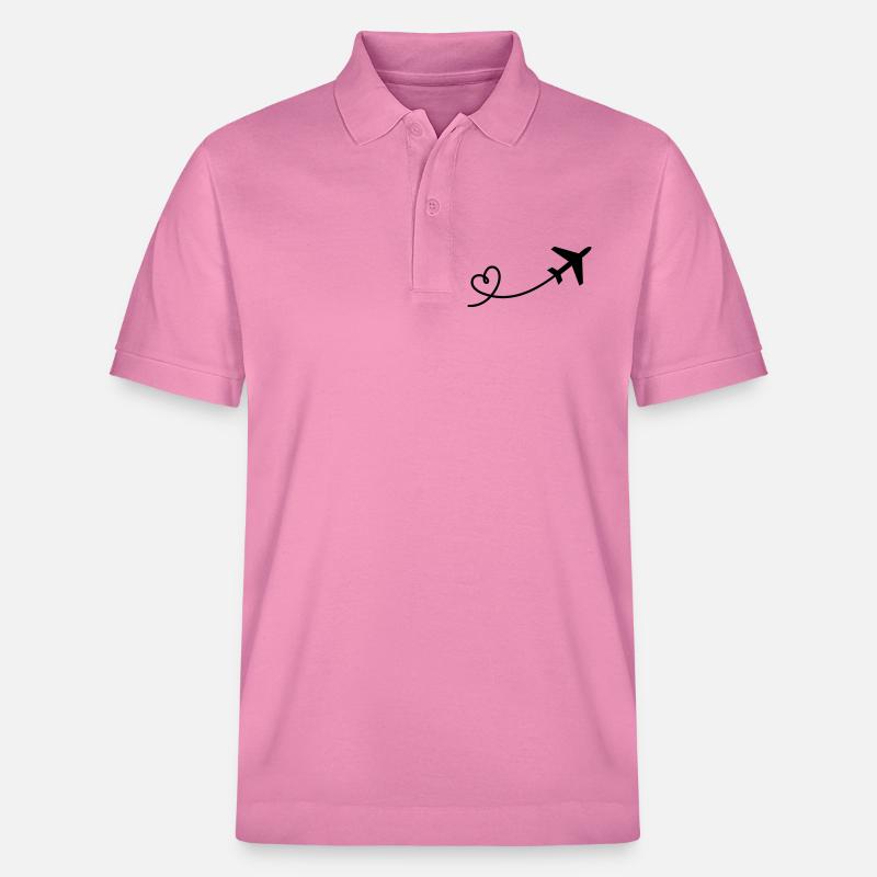Flugzeug mit Herz - Stanley/Stella Unisex Bio-Poloshirt PREPSTER - Blasenrosa