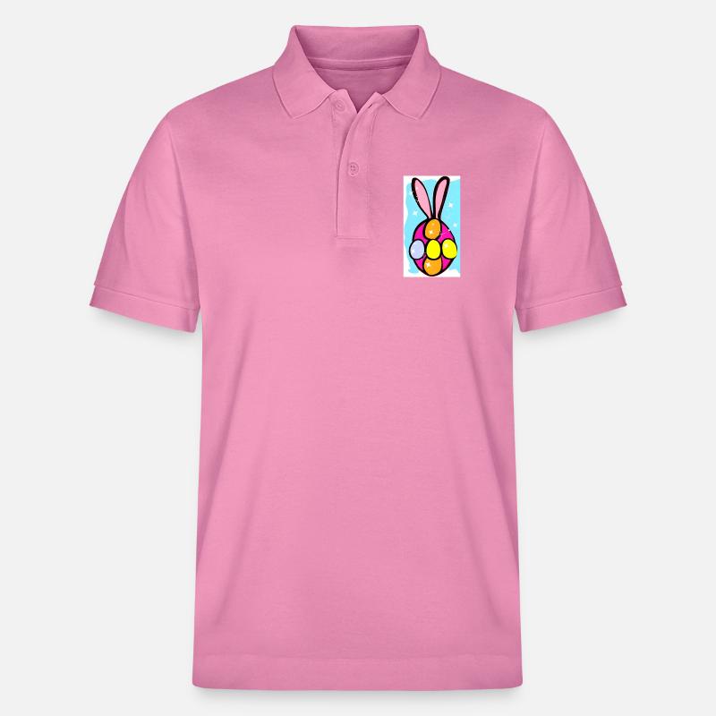Bunte Osterhasen-Eier Illustration - Stanley/Stella Unisex Bio-Poloshirt PREPSTER - Blasenrosa
