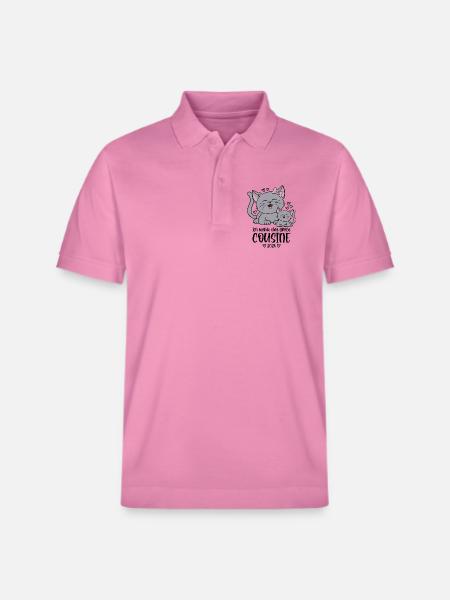 Große Cousine 2026 Kätzchen Katze Katzen Kinder - Stanley/Stella Unisex Bio-Poloshirt PREPSTER - Blasenrosa