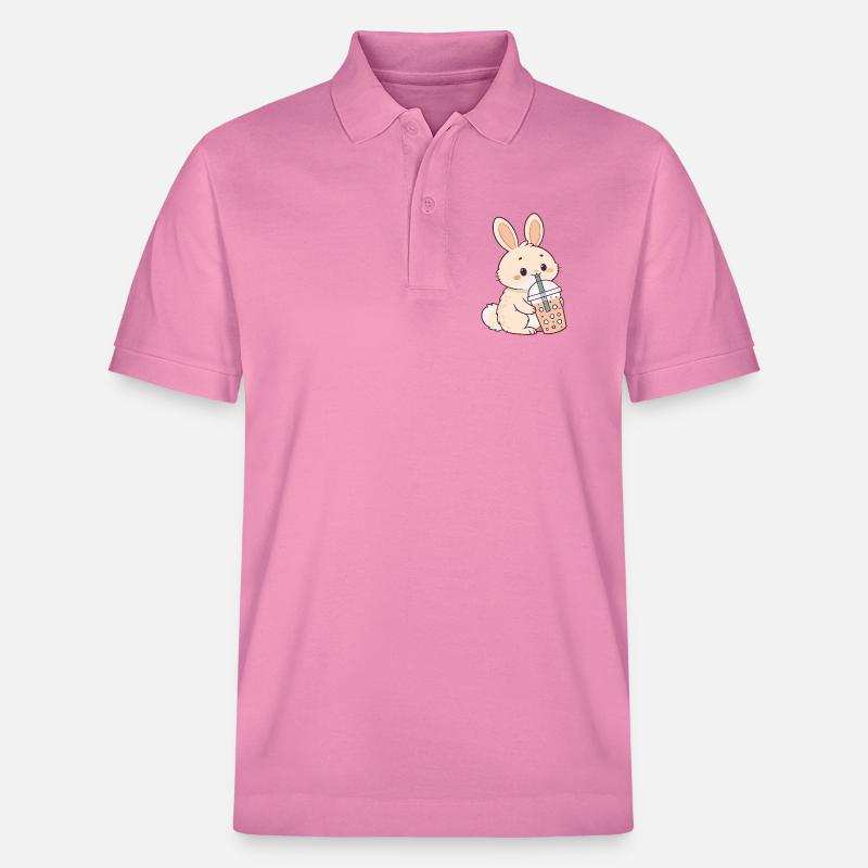 Rabbit Bubble Tea Süßigkeit - Stanley/Stella Unisex Bio-Poloshirt PREPSTER - Blasenrosa