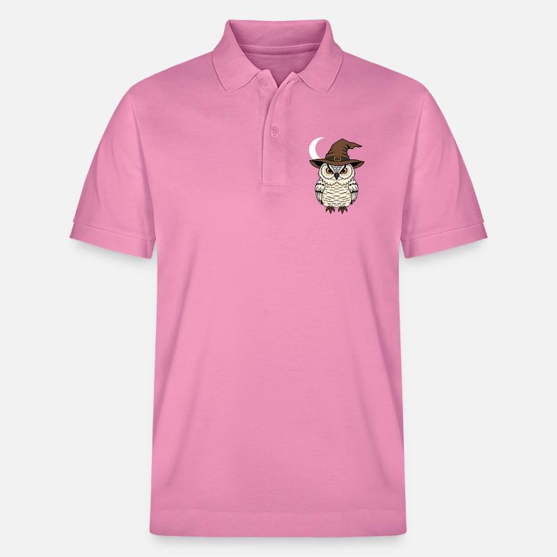 Zauberer Eule mit Hut - Stanley/Stella Unisex Bio-Poloshirt PREPSTER - Blasenrosa