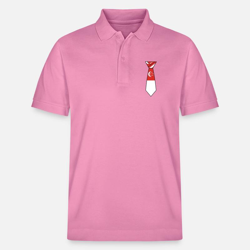 Cravate de Singapour – Conception du drapeau - Polo PREPSTER bio Stanley/Stella Unisexe - rose bulle