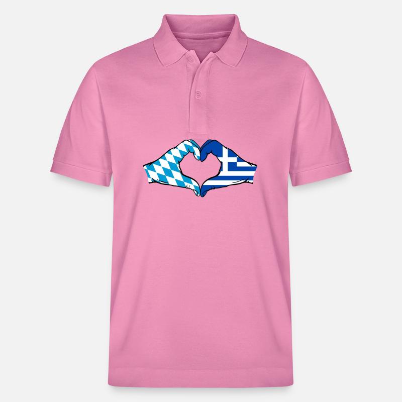 Bavière, Grèce, Drapeau, Aiguilles, Coeur - Polo PREPSTER bio Stanley/Stella Unisexe - rose bulle
