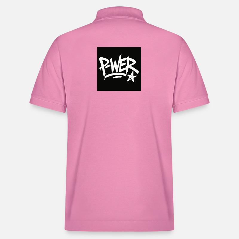 Graffiti Style Power Text Design - Polo PREPSTER bio Stanley/Stella Unisexe - rose bulle