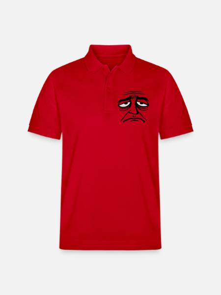 Grumpy sad disappointed face funny - Stanley/Stella Unisex Organic Polo Shirt PREPSTER - red