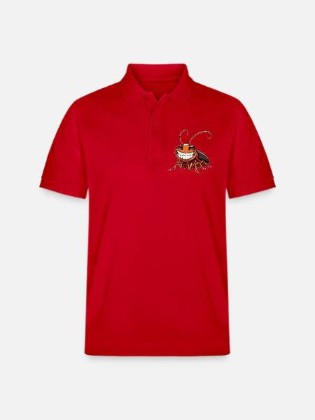 Cute Cockroach Cockroach Comic Cartoon - Stanley/Stella Unisex Organic Polo Shirt PREPSTER - red
