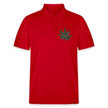 Aperi Spliff - Cannabis - Weed - Polo PREPSTER bio Stanley/Stella Unisexe - rouge - Devant - Roxy (174cm) & Andy (188cm)