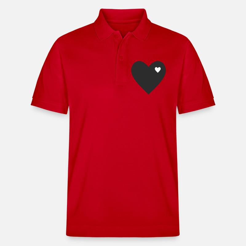 Minimalistisches Herz mit Akzent - Stanley/Stella Unisex Bio-Poloshirt PREPSTER - Rot