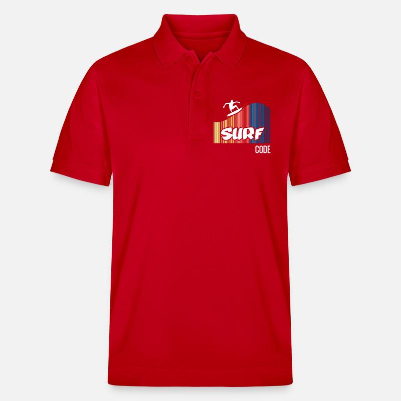 Surfcode (dunkel) - Stanley/Stella Unisex Bio-Poloshirt PREPSTER - Rot