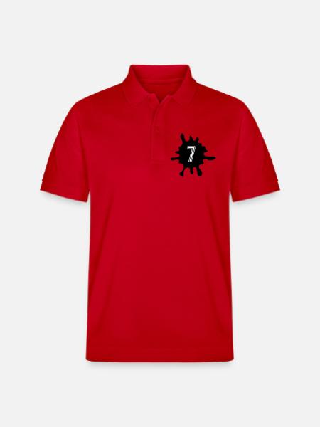 Blobs 7 Number - Stanley/Stella Unisex Organic Polo Shirt PREPSTER - red