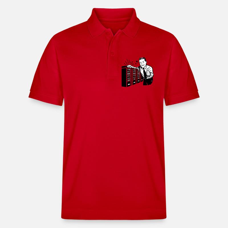Rétro IT Admin Smiling – Support technique vintage - Polo PREPSTER bio Stanley/Stella Unisexe - rouge