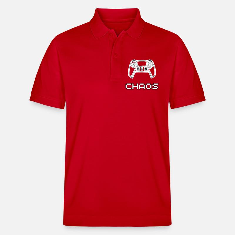 Controlled Chaos – Gaming Controller Chaos Design - Stanley/Stella Unisex Bio-Poloshirt PREPSTER - Rot