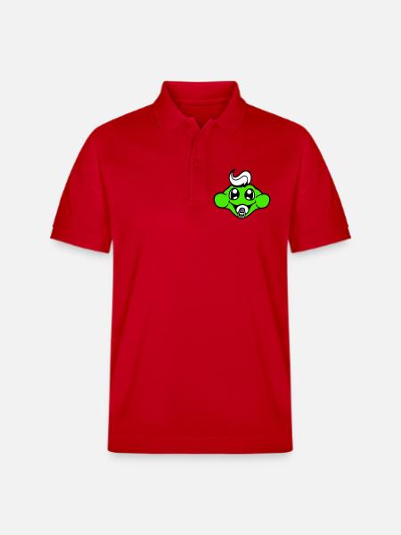 Frog Toad Baby Pacifier Mom Dad Child Family - Stanley/Stella Unisex Organic Polo Shirt PREPSTER - red