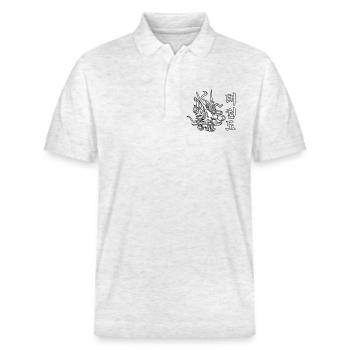 Taekwondo Drache – asiatisches Kampfsport-Design - Stanley/Stella Unisex Bio-Poloshirt PREPSTER - Weiß meliert - Vorne - Roxy (174cm) & Andy (188cm)