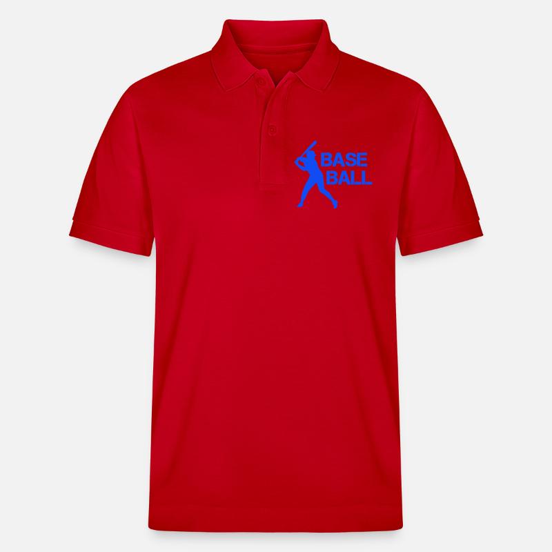 Silhouette de baseball en bleu éclat - Polo PREPSTER bio Stanley/Stella Unisexe - rouge