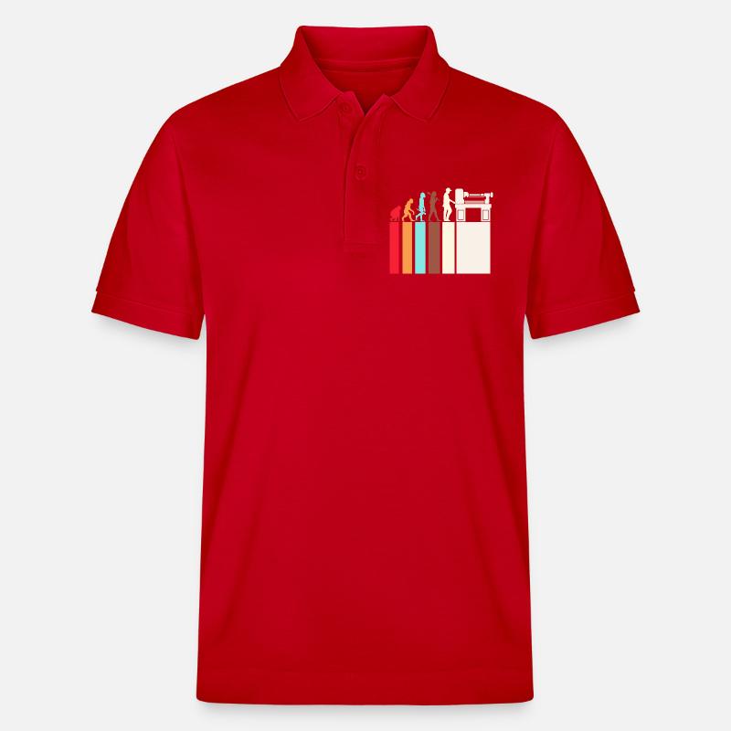 Locksmith Mechanic CNC Mechanical Engineering - Stanley/Stella Unisex Organic Polo Shirt PREPSTER - red