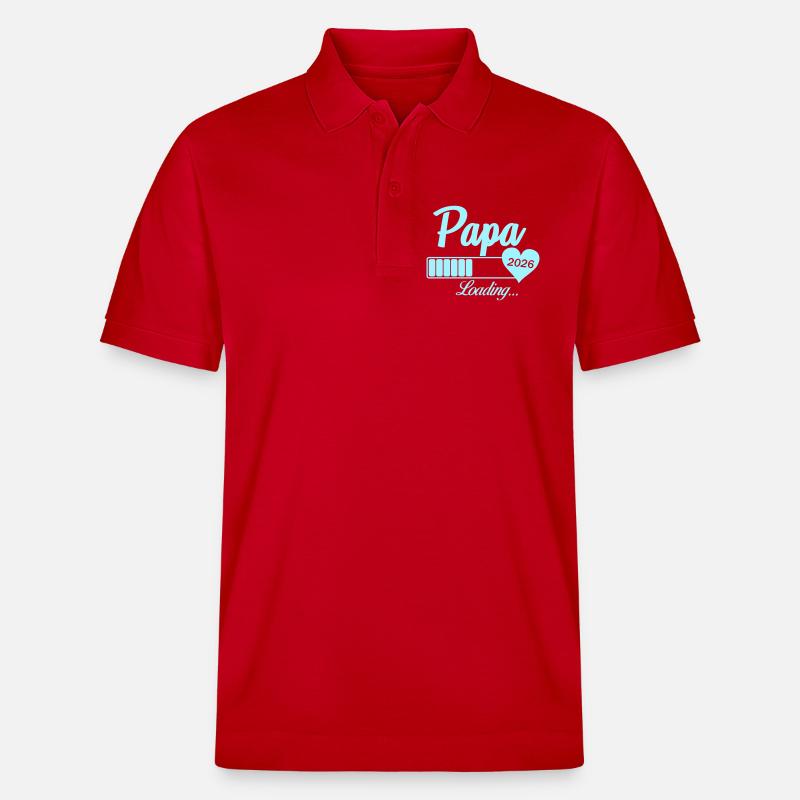 Papa Loading 2026 Herz - Stanley/Stella Unisex Bio-Poloshirt PREPSTER - Rot