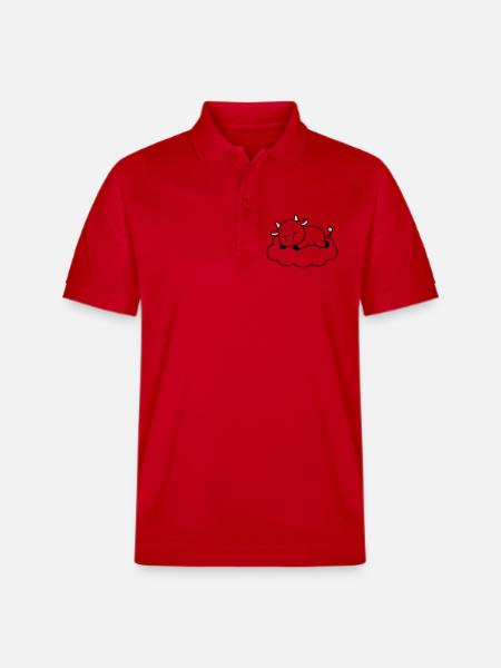 Sleeping Cow Cloud Dream Baby - Stanley/Stella Unisex Organic Polo Shirt PREPSTER - red