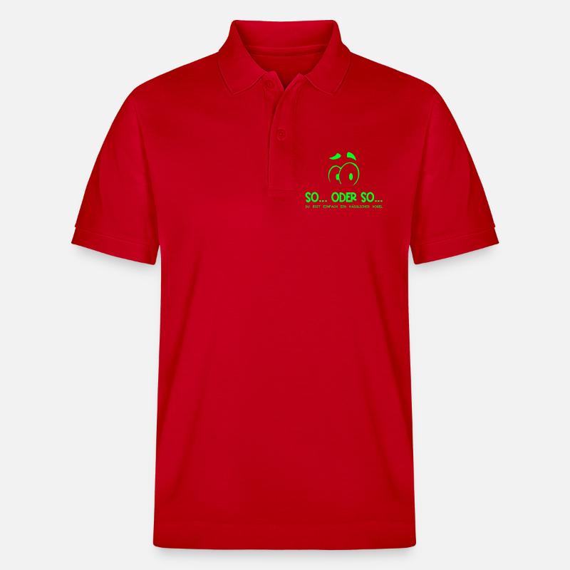 So...Oder So: Hässlicher Vogel - Neongrün - Stanley/Stella Unisex Bio-Poloshirt PREPSTER - Rot
