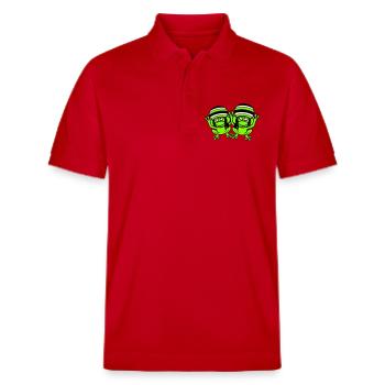 2 Frösche Reggae Musik Rasta Haare Mütze Jamaika - Stanley/Stella Unisex Bio-Poloshirt PREPSTER - Rot - Vorne - Roxy (174cm) & Andy (188cm)