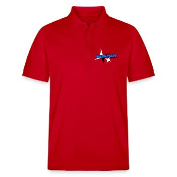 Insouciant Bleu Dynamique - Polo PREPSTER bio Stanley/Stella Unisexe - rouge - Devant - Roxy (174cm) & Andy (188cm)