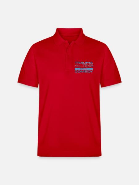 Trauma + Time = Comedy - Stanley/Stella Unisex Organic Polo Shirt PREPSTER - red